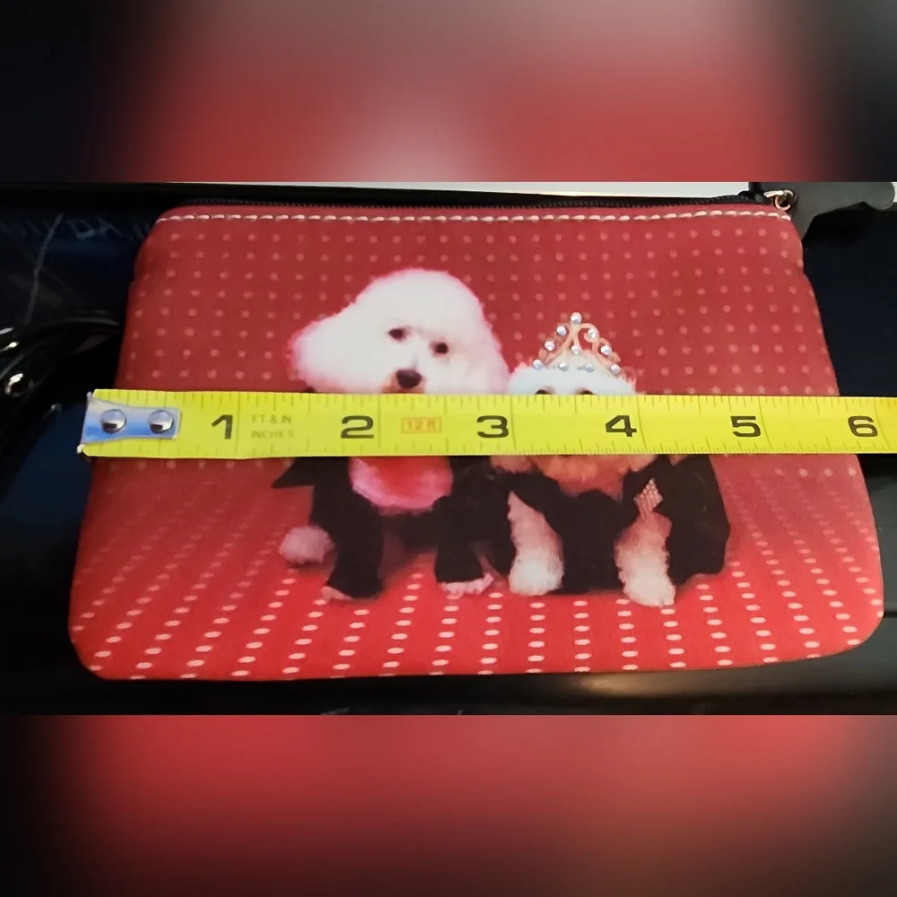 CHANGE PURSE BICHON FRISE PET COLLECTION  FABRIC ZIP TOP - Picture 6 of 9